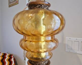 Unusual mid century swag lamp