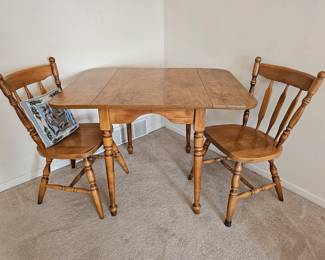 Solid maple table for two