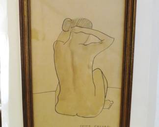 "Nude" Orig. Orig. Drawing by Peter Orlando, listed