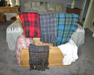 Pine Chest w/ Vintage Wool Throws