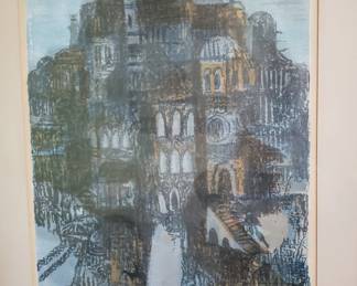 "The Dark Piazza" Orig. Litho by Mel Silverman, listed