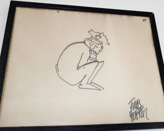 "Nervous Cop" Orig. drawing by Jules Feiffer