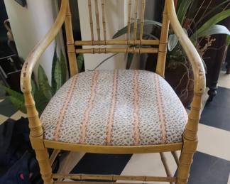 1970's Faux Bois Dining Armchairs, Set 10!