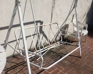 White Metal Porch Swing
