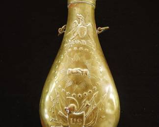 American Civil War Brass Gunpowder Flask