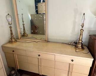 Matching dresser with mirror