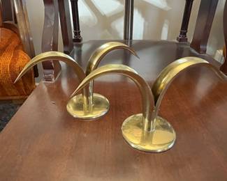 Art Deco brass candle holders made in Sweden