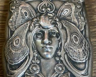 Sterling Art Nouveau Match Holder