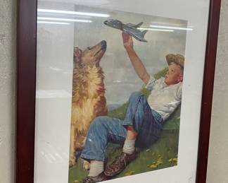 Boy and Toy Airplane Print