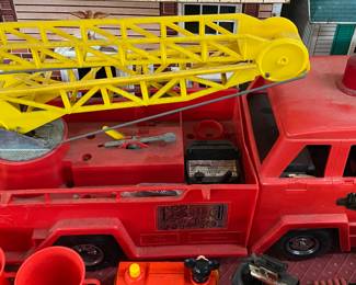 Large Vintage Plastic Fire Truck