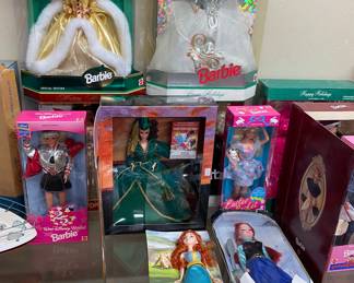 Assorted Barbies Including Holiday