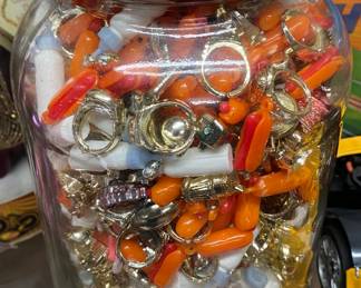 Large Container of Vintage Gumball Prizes