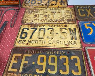 Vintage North Carolina License Plates
