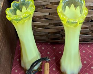 Vaseline Glass Vases