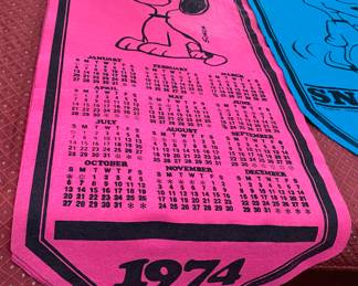 1970's Felt Peanuts Banners