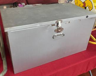 Nice Tin Lithograph Space Themed Toy Box