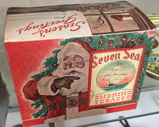 Seven Sea Smoking Tobacco Box with Santa Graphics