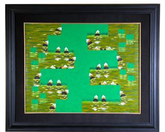 VIETNAMESE SCHOOL | "Rice paddy". Oil on canvas. Showing numerous figures working in a rice paddy
Signed lower right and dated "2005". - w. 47 x h. 39 in