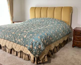 FABULOUS MID CENTURY SCROLL UPHOLSTERED HEADBOARD | For a king bed. - l. 11 x w. 81 x h. 55 in