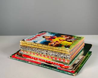 (14PC) VINTAGE CHILDREN’S BOOKS | Including; Walt Disney’s Snow White and the Seven Dwarfs, Thumbelina, From Then to Now, Peter and the Wolf, Bambi, Bambis Childen, Fuzzy Wussy Kitten and more. 