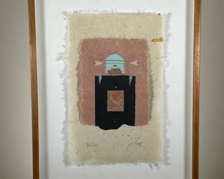 SUSAN LANGE ASSEMBLAGE | Bottled Fibers 15.5 x 9.5 in., sheet. - w. 16.5 x h. 22 in (frame)