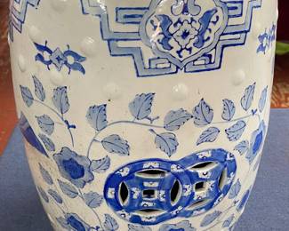 Blue and White Oriental Garden Seat