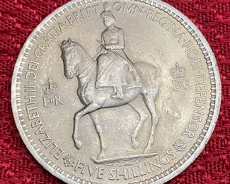 1953 English 5 Schillings Coin