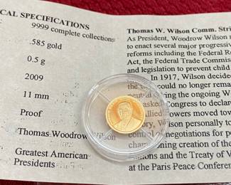 Small Woodrow Wilson 10K Gold