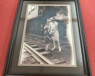 Mom and Daughter Train Station Print