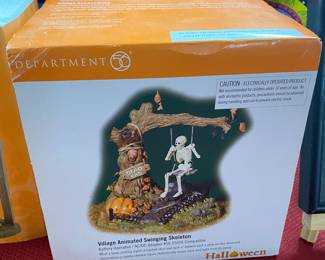 Department 56 Halloween Animated Swinging Skeleton