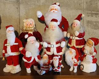 Santa collection, many Howard Gale Santa's.