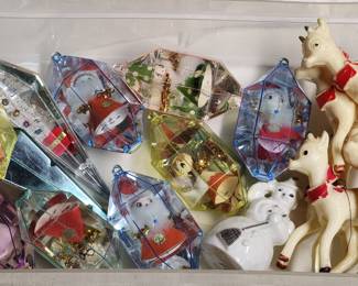 Rudolph and other Plastic ornaments