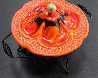 Mid Century Sering Dish and Stand