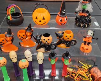 Hard Plastic Halloween items and other vintage pieces.