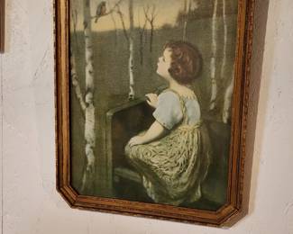 Girl with Bluebird print