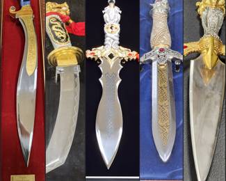 Franklin Mint Swords, and Daggers