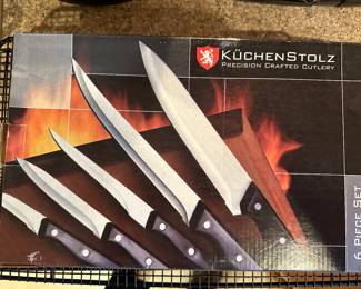 This set of SUPERB KuchenStolz Knives are MINT in the original box. Found them in a drawer in the desk in the basement! 