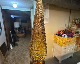 Got the key today! Initial walk through photos! MORE TO COME DAILY! Vintage MCM Amber Belco? Decanter! Amber Flame!
