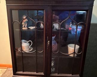 Got the key today! Initial walk through photos! MORE TO COME DAILY!  Nice 1930s/40s short china cabinet. Looks to be mahogany. 