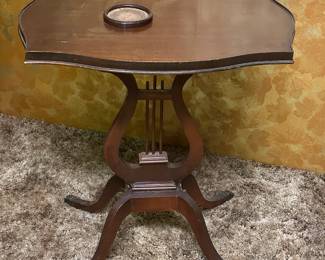 Got the key today! Initial walk through photos! MORE TO COME DAILY! Mid-Century Modern Mahogany Lyre/Harp Base Accent Side Table! 