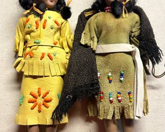 Got the key today! Initial walk through photos! MORE TO COME DAILY! A pair of Vintage MCM Native American Indian Dolls! Eyes open and close!