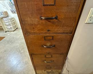 Got the key today! Initial walk through photos! MORE TO COME DAILY! Great Wooden Vintage File Cabinet! 