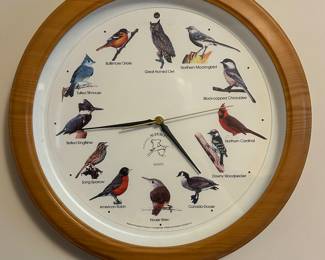 Time to go home! Vintage 1990s National Audubon Society Singing Bird Wall Clock - Works! Excellent Condition! 