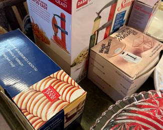 Serving Platters, TidBit Trays and assorted small kitchen accessories in their original boxes! 