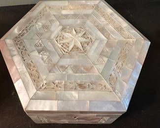 Got the key today! Initial walk through photos! MORE TO COME DAILY! Mother of Pearl Six Sided trinket box! 