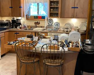 This sale has an enormous amount of kitchenware, small appliances, and collectibles! 