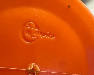 This guy is a Vintage EMPIRE Plastic Orange Halloween Pumpkin Black Cat Witches Border Blow Mold 14" NICE! 