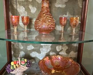 Got the key today! Initial walk through photos! MORE TO COME DAILY!  A LOVELY 1930's/40's Round Front China Cabinet with bottom cupboard! Mahogany! 