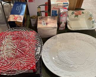 Serving Platters, TidBit Trays and assorted small kitchen accessories in their original boxes! 