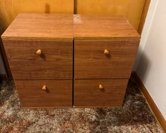 A pair of wooden file cabinets! 